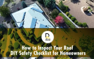 How to inspect your roof: aerial view of crews repairing shingles and underlayment